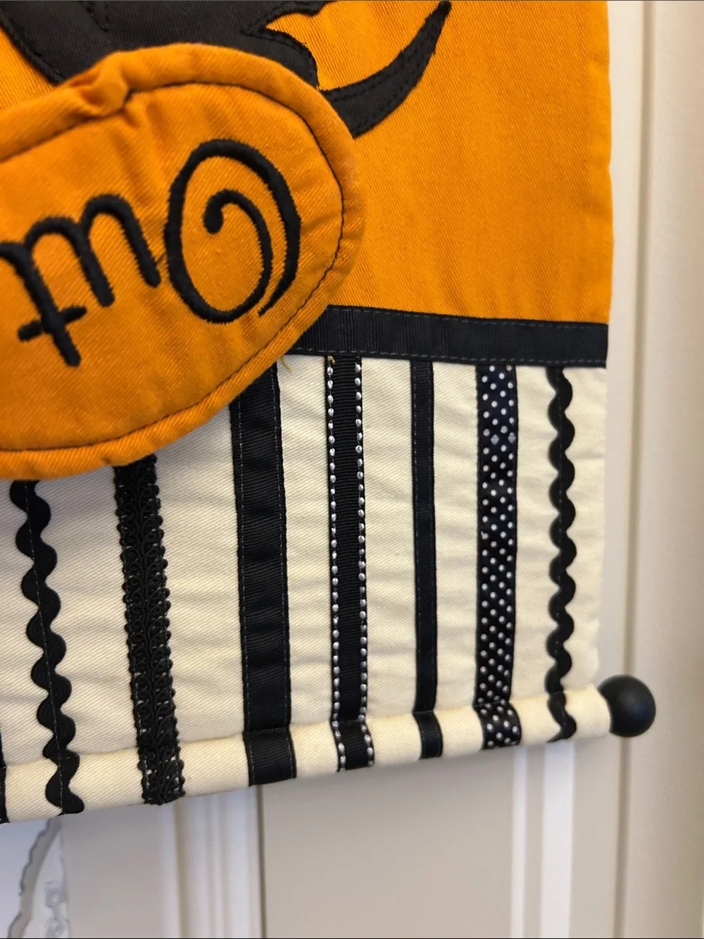 Orange & Black 'The Witch's Out' Halloween Wall Hanging